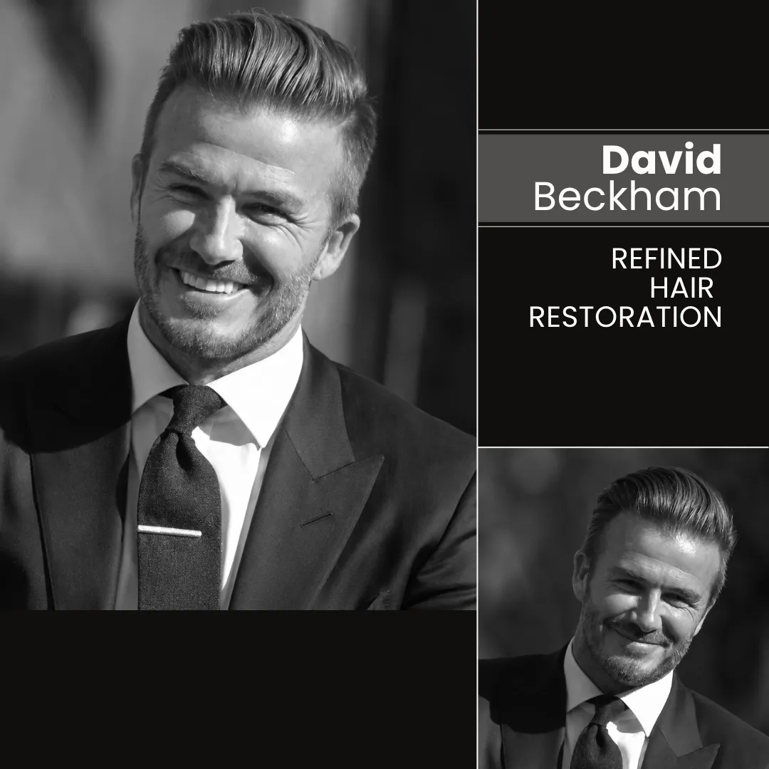 David Beckham refined hair restoration and modern hairline appearance