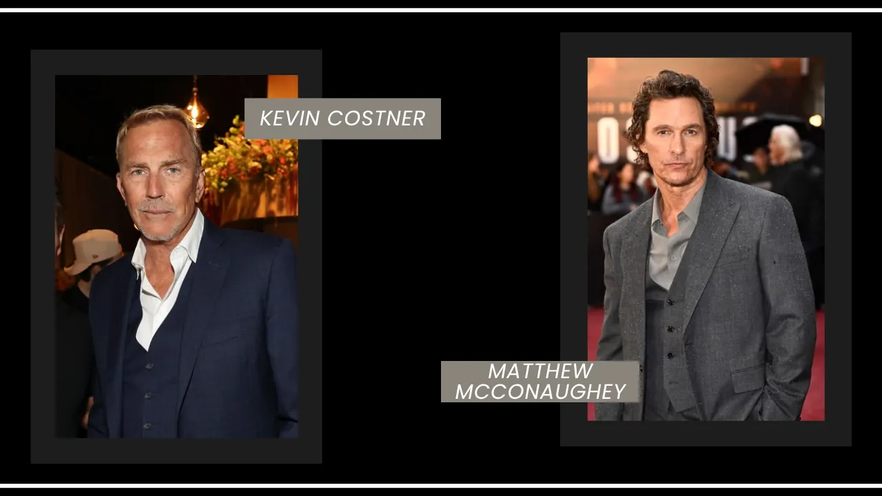 Kevin Costner vs Matthew McConaughey Hair Comparison Comparison image of Kevin Costner and Matthew McConaughey often referenced in celebrity hair transplant discussions