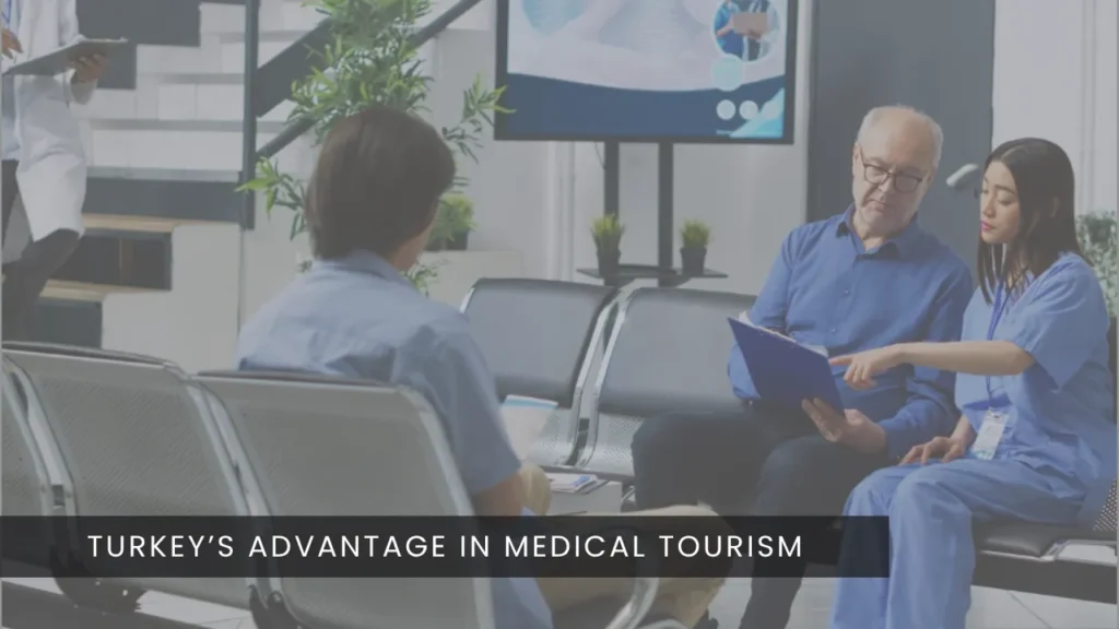 International patient consulting with medical staff in Turkey during a medical tourism and hair transplant journey