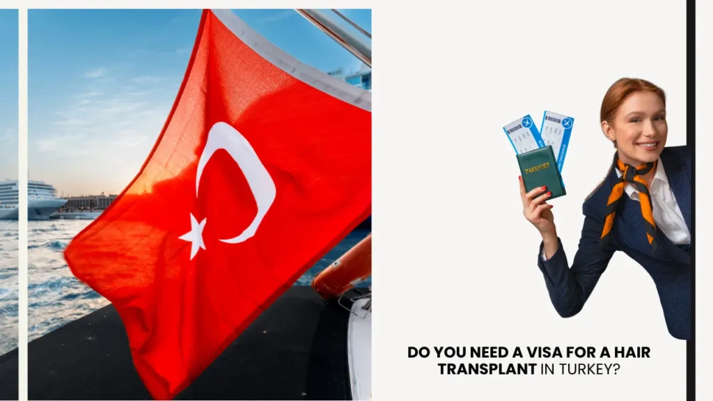 Woman holding passport and boarding passes while traveling to Turkey for a hair transplant procedure