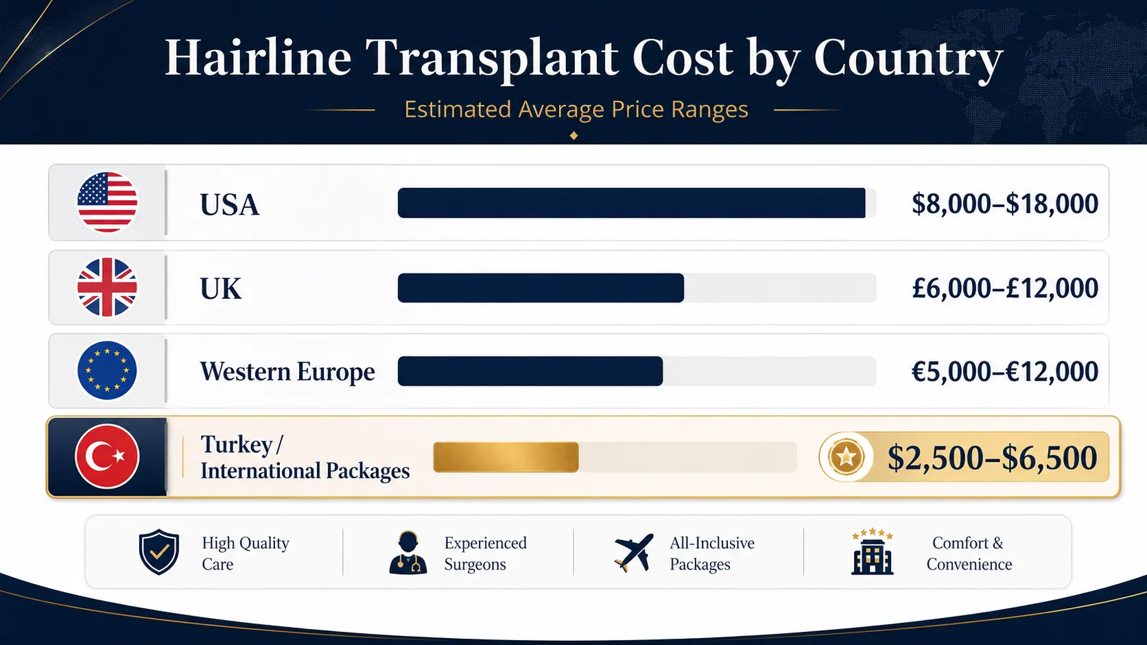 USA vs UK vs Turkey Cost Comparison