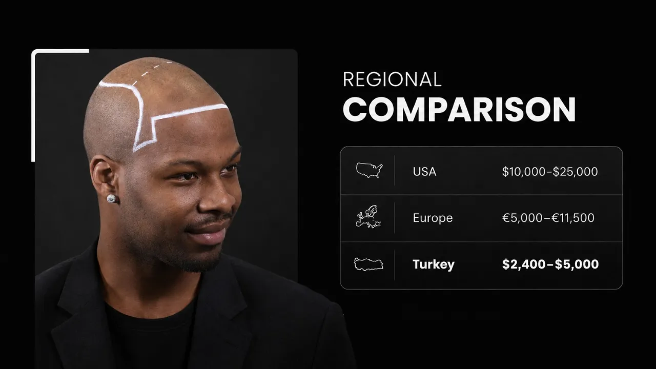 Afro Hair Transplant Cost In 2026: Real Prices, Graft Numbers & Results 7 Afro Hair Transplant Cost Comparison Between Turkey, Europe, And The United States
