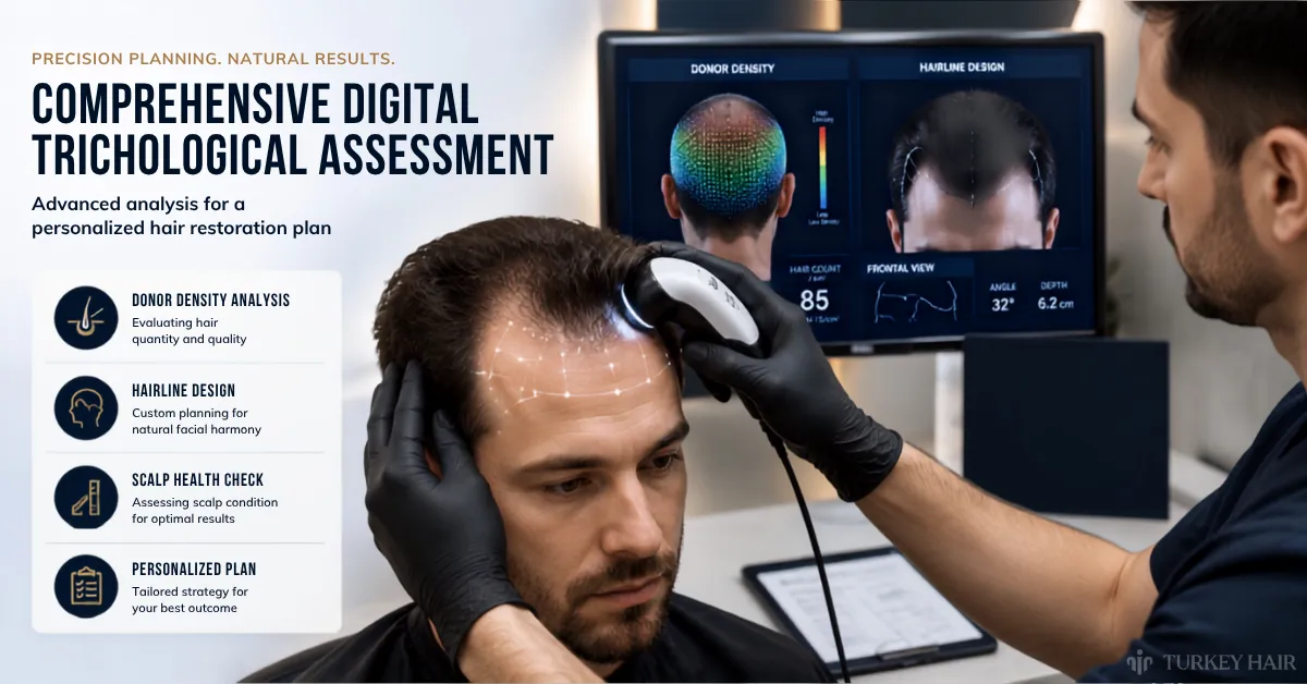 Digital trichological assessment for hair transplant suitability